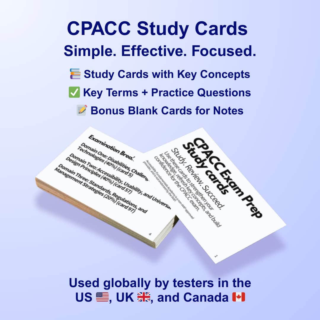 Professional Practice Card CPACC Study Cards - Physical - Accessibility Fun